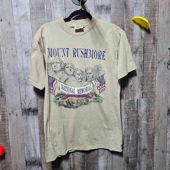 Vintage Other - Vintage Mount Rushmore Shirt Unisex Tan Brown Tee Single Stitch 80s 90s USA